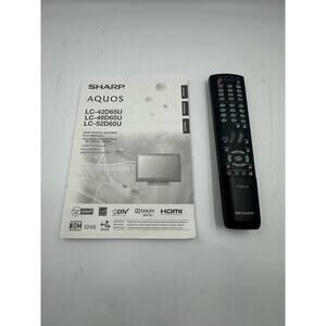 Sharp Aquos Operation Manual & Remote LC-46D85UN LC-52D85UN LCD HD